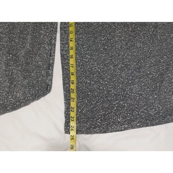 Wide-Leg Cropped Gray Textured Pants Elastic Waistband Pockets XL - Picture 10 of 14